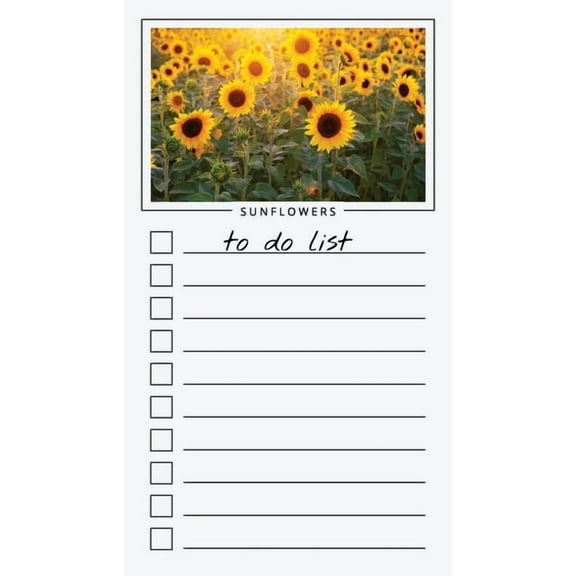 To Do List Notepad: Sunflowers, Checklist, Task Planner for Grocery Shopping, Planning, Organizing, (Paperback)