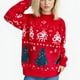 thumbnail image 4 of Suéter de cuello redondo para mujer, estampado navideño, cuello redondo, manga larga, suéter de punto, blusa de poliéster para mujer, 4 of 7