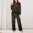 thumbnail image 2 of Fuzoiu Glittering stars Print Women's Long-Sleeved Pajama,Lounge Button Down Nightwear,Womens Notch Collar Pajama Set-Large, 2 of 7