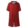 thumbnail image 5 of Kagetolytai Suits Men's Short Sets Outfits 2 Piece Summer Tracksuit Short Sleeve Shirt and Shorts Set Casual Sport Suit Suits For Men Red 2XL, 5 of 6