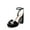 BLACK, variant on Platform High Heels for Women Chunky Round Open Toe Ankle Strap Stylish Heeled Sandals for Party Prom Wedding
