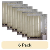 (6 pack) Zenna Home Beige Super Heavyweight Vinyl Shower Curtain or Shower Liner, 72" x 72"