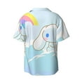 thumbnail image 6 of Lsque Sanrio print Men's Cuban Collar Short Sleeve Shirt Summer Beachwear Casual Button Down Fashionable Vacation Leisure Shirt-4X-Large, 6 of 7