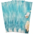 thumbnail image 6 of Watercolor Seashells Starfish Tea Towels 4 Pack Summer Kitchen Dish Cloth with Hanging Loop, 18"x28" Lint-Free Absorbent Towel for Kitchen Drying Wiping and Cleaning, 6 of 7