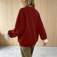 thumbnail image 4 of Maplenight Womens Crew Neck Sweatshirt Ruffle Cuff Long Sleeve Tops Regular Fit Casual Pullover Sweatshirts, 4 of 5