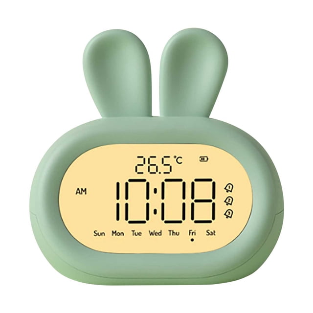 Xihbxyly Mini Despertador, Luz Nocturna Multifuncional, Diseño Fácil de Usar, Brillo Alto/Bajo, Duración de 10 a 100 Horas, Perfecto para Dormitorios o Estudios, Ideal Como Regalo para Todas Las Edad