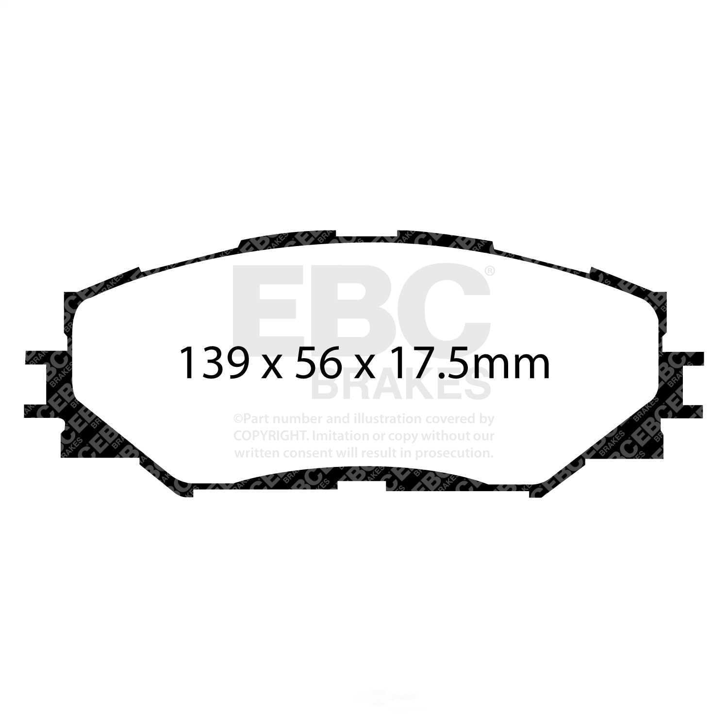 EBC Brakes DP21791 Greenstuff 2000 Series Sport Brake Pads, FMSI Pad No. D1210 Vented 275mm Dia