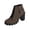 04#Coffee, variant on Round Toe Lace Up Ankle Booties With Side Zipper Womens Block Heel Platform Winter Footwear