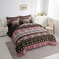 thumbnail image 4 of Feelyou Hippie Triangle Aztec Twin Bedding Sets 7-Piece, Boho Rustic Farmhouse Bedding Comforter Set, Mandala Western Fashion Reversible Sheet Sets, Lightweight Room Decor, 4 of 9