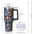 thumbnail image 2 of 40oz Pioneer Flower Floral Print Pattern Insulated Tumbler with Handle, BPA-Free Leak Proof Lid and Straws, Double Wall Vacuum, Hot 12h/Cold 34h, 2 of 6