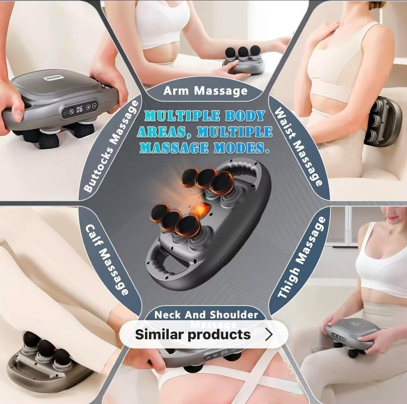 Massage Gun Professional Deep Tissue Massager for Muscle Tension Relief, 6 Massage Heads, 9-Speed Touch Screen Adjustment