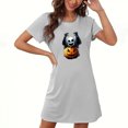 thumbnail image 2 of Meichang Halloween Nightgown for Women Short Sleeve Sleepwear Sleep Shirt Tshirt Dress Cute Pumpkin Ghost Print Casual Crew Neck Loose Fit Mini Sleepdress, 2 of 4