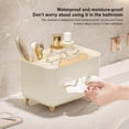 thumbnail image 2 of Namzi Tissue Storage Box, Multifunctional Tissue Box Holder, Tissue Cover Nightstand Organizer, Large Napkin Container with Multi Compartments for Table Living Room Bedroom(Beige), 2 of 5