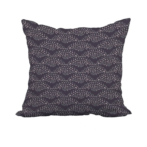 22 Inch Fan Dance Purple Geometric Print Decorative Polyester Throw Pillow with Linen Texture
