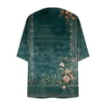 thumbnail image 5 of NTACZA Floral Summer Cardigans for Women Lightweight 3/4 Sleeve Flowy Open Front Boho Kimono Coverups Beachwear Relaxed Green, 5 of 5
