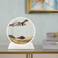 thumbnail image 3 of Moving Sand Art Picture in Motion Round Glass 3D Deep Sea Landscape, Dynamic Sand Art Sandscapes, Sensory Relaxing Desktop Table Decor Desk Decor Art Desk (7inch), 3 of 5