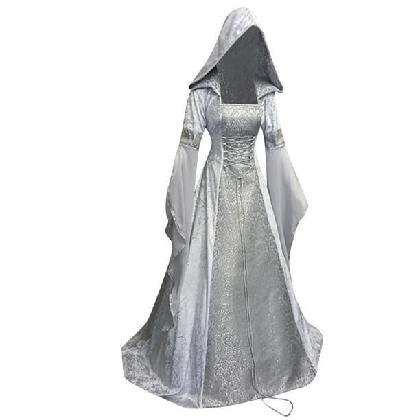 Women's Medieval Irish Traditional Dresses Cloak Hooded Renaissance ...