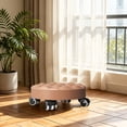 thumbnail image 6 of Gallickan Swivel-Wheel Low Stool, Home Plastic Casters Movable Seat, Compact Living Room Rolling Ottoman for Shoes, Foot Rest, 12.6x4.7in, 6 of 6