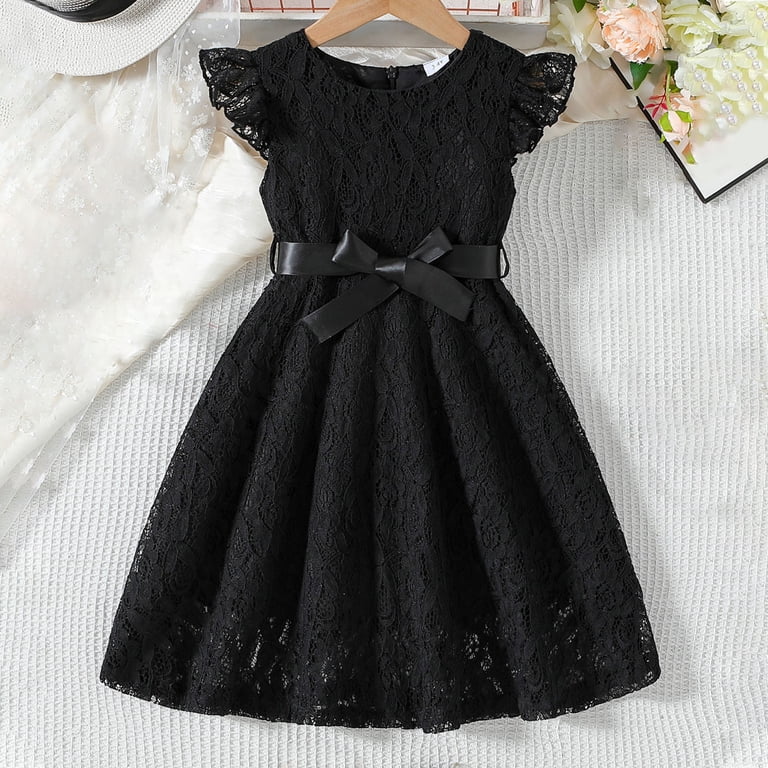 Toddler Girls Sweet Lace Dresses Baby Girl Elegant Dress Flutter Sleeve Lace  Party Princess Dress 3-10 Years - Walmart.com