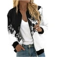 thumbnail image 1 of Pisexur Vestes pour Femmes 2024 Mode Vestes Bomber à Imprimé Floral Décontractées Légères à Fermeture Éclair Coupe-Vent Veste Classique Ample Randonnée Voyage Manteau de Sport de Motard avec Poches, 1 of 5