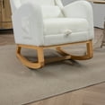 thumbnail image 5 of Tynzuro Sherpa Rocking Chair with Adjustable Footrest and Storage Pocket for Nursery/Living Room, Ivory, 5 of 8