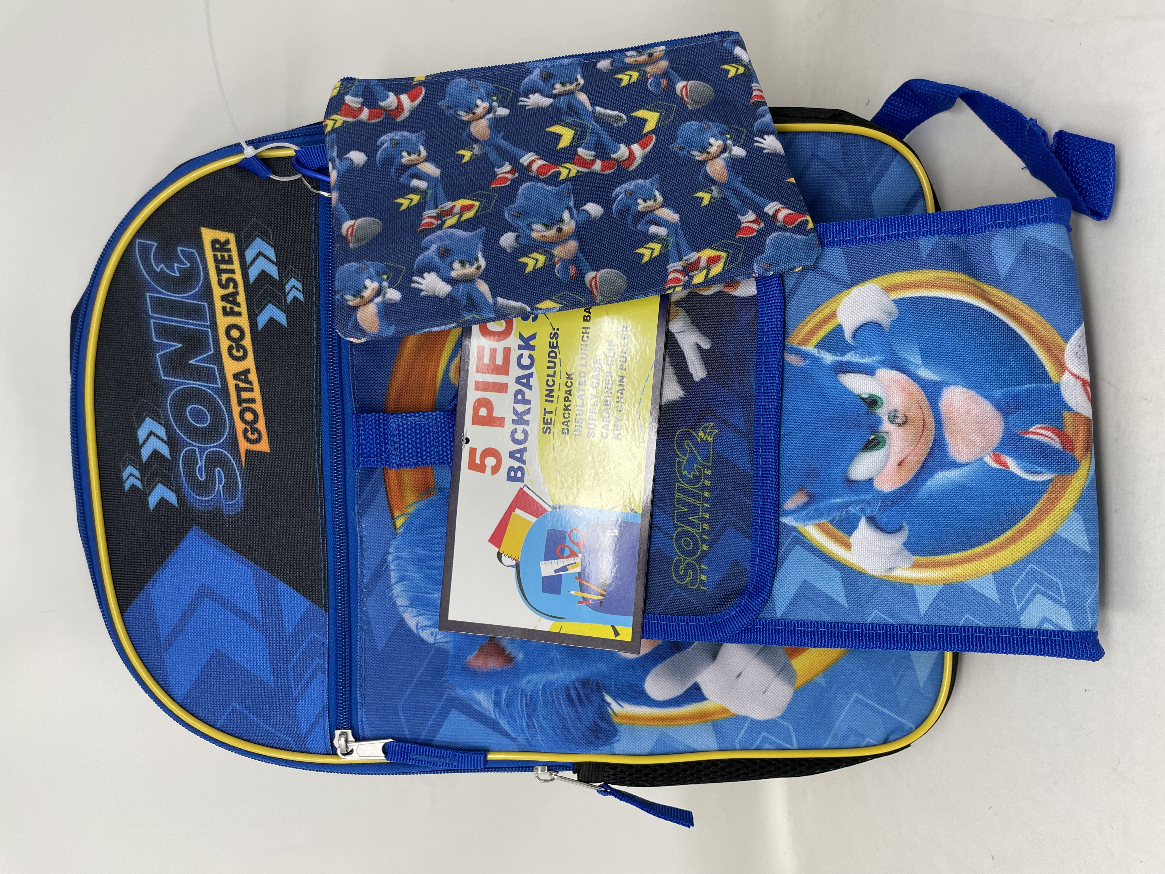 Sonic The Hedgehog Backpack & Lunch Bag Set — 2-Piece Kids School Gear, Insulated, Officially Licensed