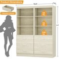 thumbnail image 3 of Aheaplus 47.2" Closet Drawers System, 3.94FT Wood Closet Organizer System with 3 Drawers, Modular Small Walk-in Closets Storage Unit, Set of 2, White Oak (47.2" L x 13.8" W x 71" H), 3 of 14