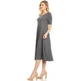 thumbnail image 4 of MOA COLLECTION Women's A-Line Short Sleeve Jersey Knit Dress - Comfortable Relaxed Fit (S-3XL), 4 of 6