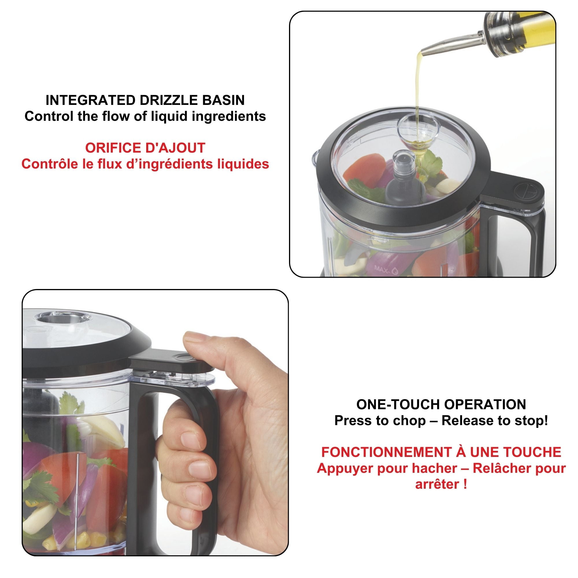 Starfrit Electric Food Chopper, 3.5-Cup BPA-Free Bowl, Stainless Steel Blade, One-Touch Pulse & On Modes, Compact Design, Dishwasher-Safe Parts, Non-Slip Feet, Easy Cord Storage, Great Food Chopper