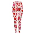 thumbnail image 5 of Cadancy Valentine Day Womens Leggings Trendy Heart Print High Waisted Stretchy Tights Soft Cozy High Waisted Tummy Control Cute Holiday Yoga Pants, 5 of 9