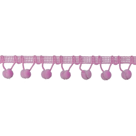 Frange Ball 1-1/8 Pouces Grand, 6 Yards, Rose Clair