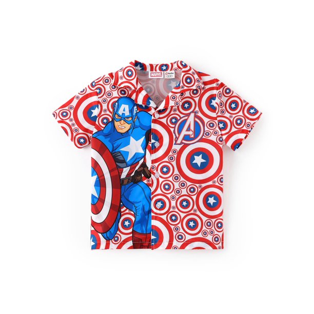 Camisa hawaiana Disney Marvel Avengers Capitán América Boy 6-7Y