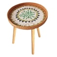 thumbnail image 3 of Luzkey Side Table, Bedside Table, End Table, Multifunctional Open Design Tea Table with Shell Inlays for Proch, Bedroom, Balcony, Indoor Bohemia 50cm, 3 of 8