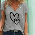 thumbnail image 1 of Hauts d'Été Grande Taille pour Femmes, T-Shirt Décontracté Mode Décontractée pour Femmes, T-Shirt à Manches Courtes Imprimé Col en V, T-Shirt Col en V pour Femmes en Liquidation, 1 of 3