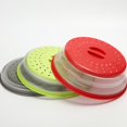 thumbnail image 1 of 3 piezas de cubierta de microondas para alimentos, cubierta de salpicaduras de microondas con ventilación, tapa plegable para plato, tazón, colador multiusos, utensilio de cocina, 1 of 5