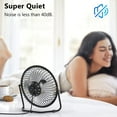 thumbnail image 4 of Desk Fan Quiet Small USB Fan 360°  Portable Table Fan 2 Speed  Personal Fan  Cooling Electric Fan for Home Office Bedroom Travel Camping, 4 inch Black, 4 of 6