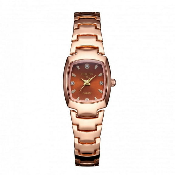 Women's Gold Luminous Waterproof Steel Strap Fashion Watch Square Quartz Women's Watch