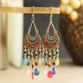 thumbnail image 6 of Eosunjian Women Earrings Ethnic Style Decorative Moon Shape Long-lasting Lady Earrings for Daily Wear Black, 6 of 13