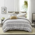 thumbnail image 3 of Oasis Oversized Chenille Jacquard Striped Comforter Set with Euro Shams and Throw Pillows, 3 of 3