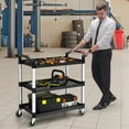 thumbnail image 4 of Costway 3-Shelf Utility Service Cart Aluminum Frame 490lbs Capacity w/ Casters, 4 of 10