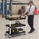 thumbnail image 3 of Carrito de Plástico de Utilidad Costway con 3 Estantes Negro + Plateado, 3 of 5