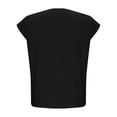 thumbnail image 5 of Tank Tops for Women Plus Size Cotton Linen Cap Sleeve Sleeveless Solid Color Loose Shirt T-shirt Black XL, 5 of 6