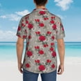 thumbnail image 4 of Susaid Rose Flowers Print Short Sleeve Shirts Button Down Casual Shirts Summer Beach Aloha Button Down Short Sleeve for Men ,Large, 4 of 7