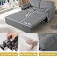 thumbnail image 6 of Convertible Pull Out Sofa Bed Queen Size, 3-in-1 Convertible Sleeper Couch with Thicked Cushions and Side Storage,Multi-Functional Chenille Loveseat Sofa for Living Room,Bedroom,Apartment,Office,Grey, 6 of 8