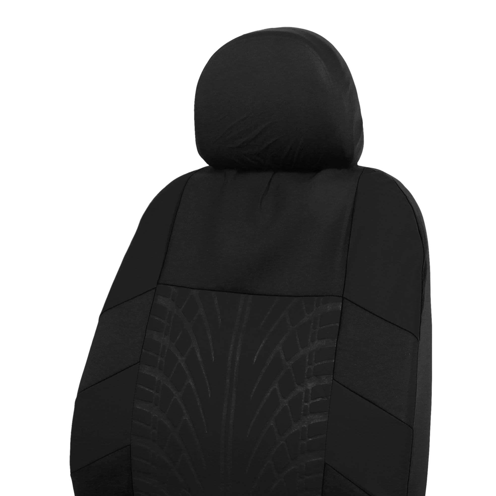 Unique Bargains 4Pcs Universal Cloth Fabric Front Seat Cover Kit Black