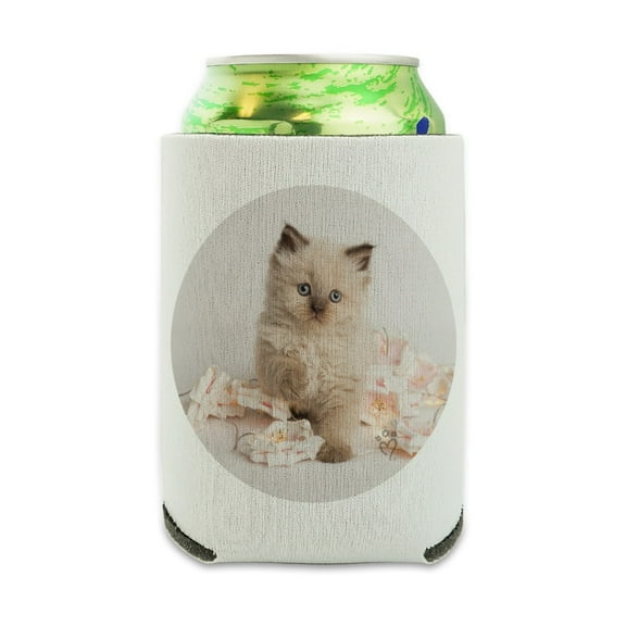Miradoll Ragdoll Cat Kitten Flowers Can Cooler - Drink Sleeve Hugger Collapsible Insulator - Beverage Insulated Holder