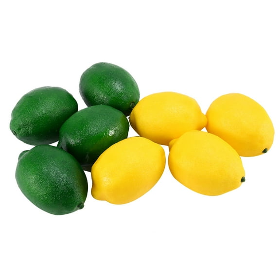 Quaqdae 8 Pack Artificial Fake Lemons Limes Fruit for Vase Filler Home Kitchen Party Decoration, Yellow and Green