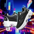 thumbnail image 2 of Roller Skate Shoes for Women,Double Row Deform Wheel Roller Skates,Sneakers with Wheels for Girls Boys, 2 of 9