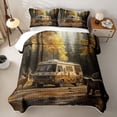 thumbnail image 2 of Catabedysis Autumn Camper Twin Quilt Set,Wild Animal Bear Twin Coverlet Set For Boys,Multicolor,2 Pieces, 2 of 7