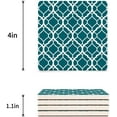 thumbnail image 3 of RYLABLUE Green Moroccan Trellis Pattern Set of 6 Coaster for Drinks, Absorbent Ceramic Stone Coasters Cup Mat with Cork Base for Home Kitchen Room Coffee Table Bar Decor, 3 of 4